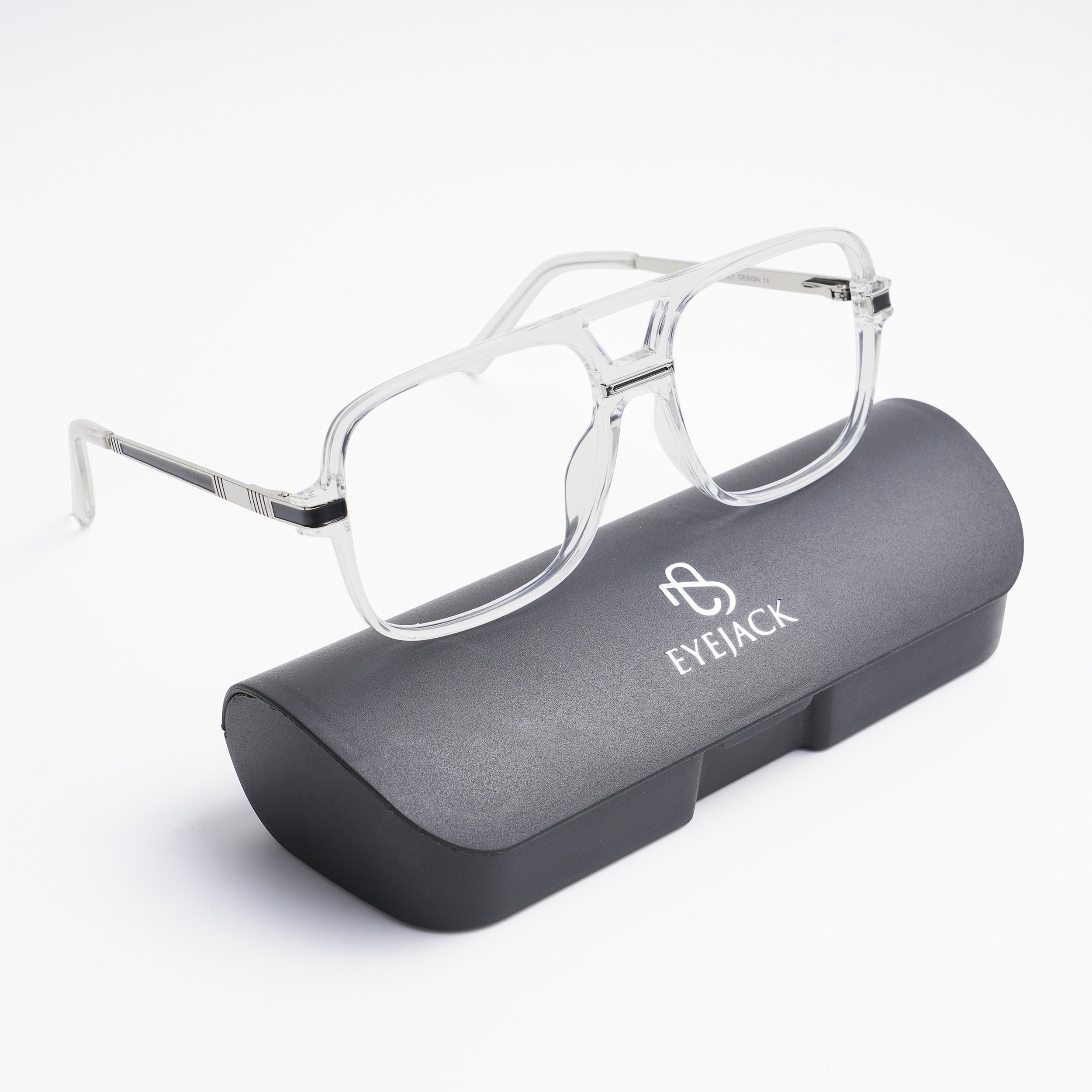 EyeJack Titex Transparent Wayfarer Eyeglasses for Men & Women (18909CL331-C7)