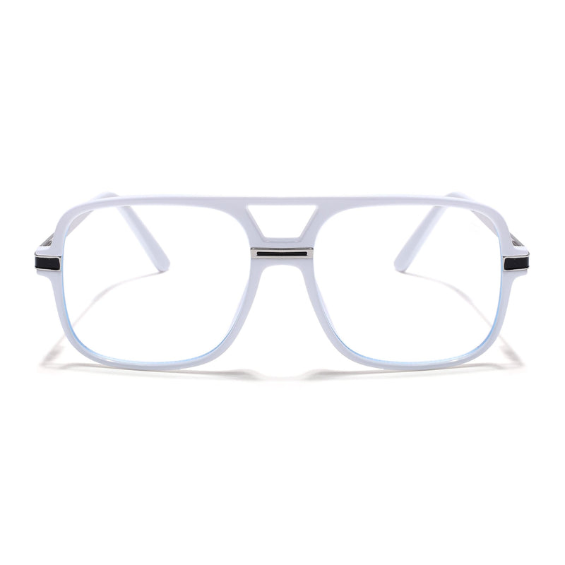 EyeJack Titex White Wayfarer Eyeglasses for Men & Women (18909CL332-C8)