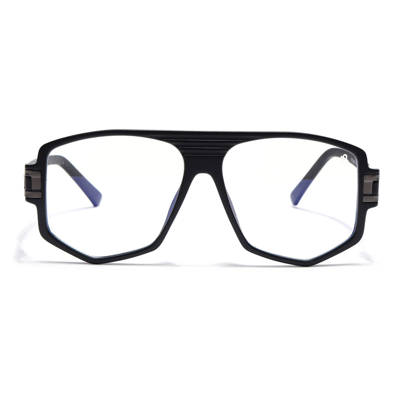 EyeJack Titex Matt Black & Grey Wayfarer Eyeglasses for Men & Women (18910CL339-C4)