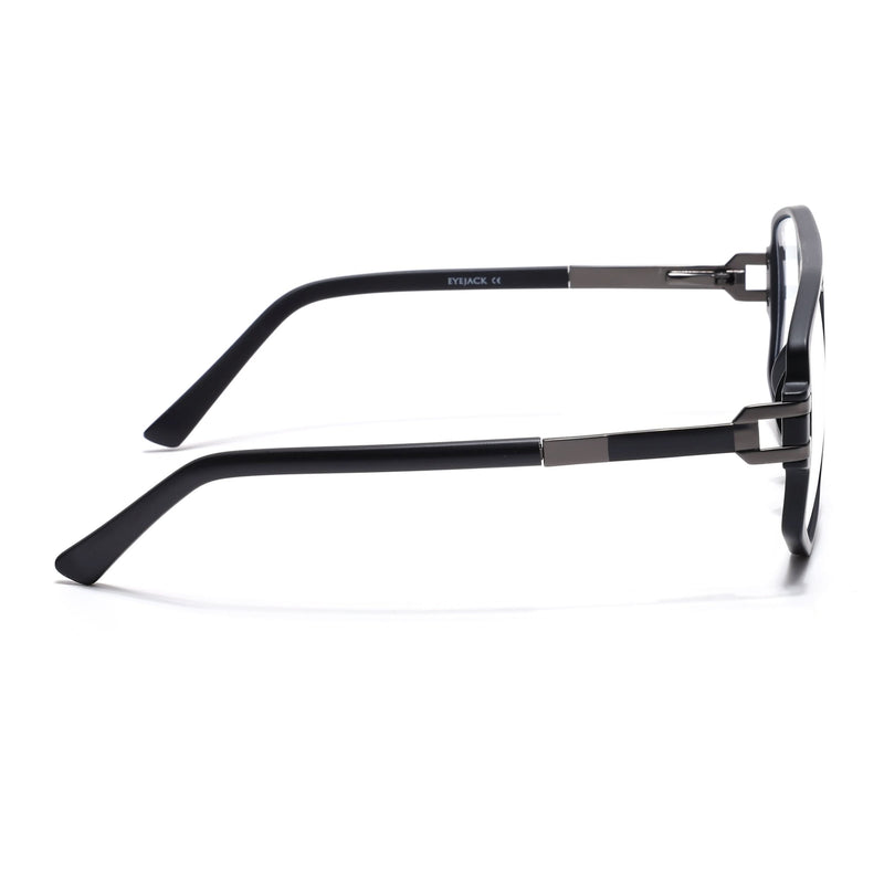 EyeJack Titex Matt Black & Grey Wayfarer Eyeglasses for Men & Women (18910CL339-C4)