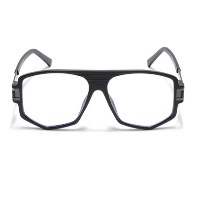 EyeJack Titex Matt Black & Grey Wayfarer Eyeglasses for Men & Women (18910CL339-C4)