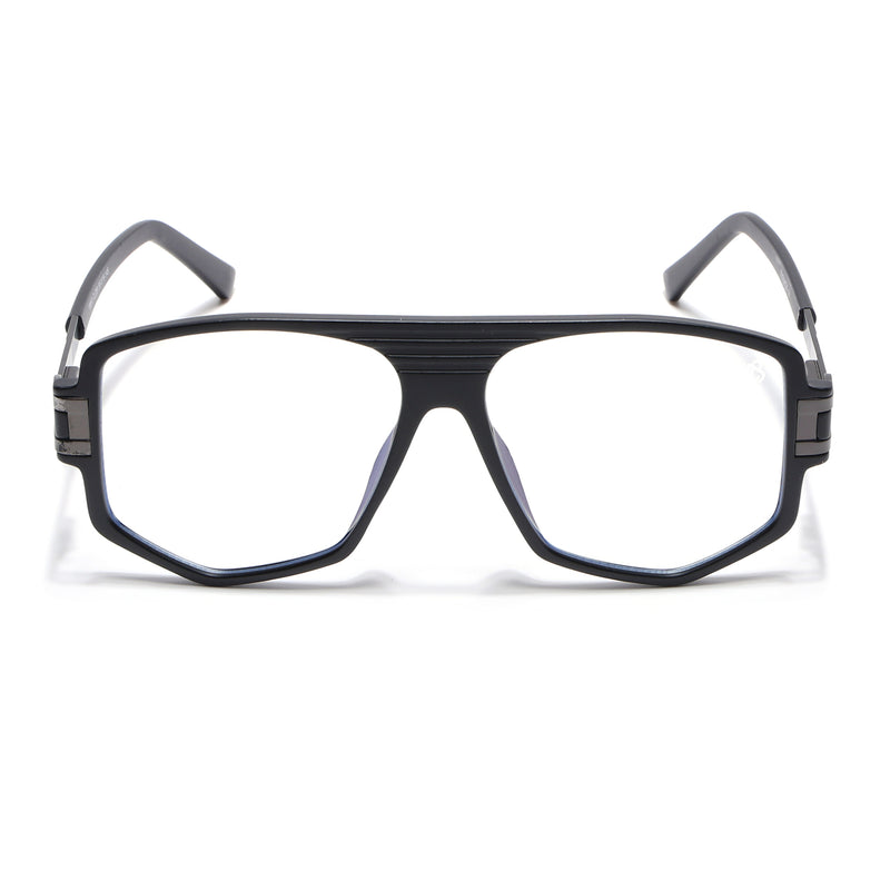 EyeJack Titex Matt Black & Grey Wayfarer Eyeglasses for Men & Women (18910CL339-C4)