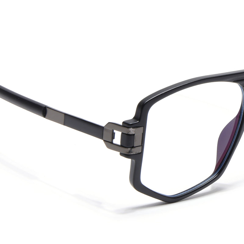 EyeJack Titex Matt Black & Grey Wayfarer Eyeglasses for Men & Women (18910CL339-C4)