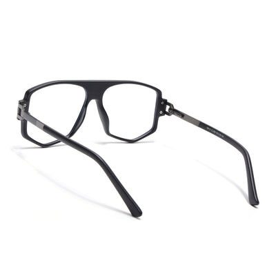 EyeJack Titex Matt Black & Grey Wayfarer Eyeglasses for Men & Women (18910CL339-C4)