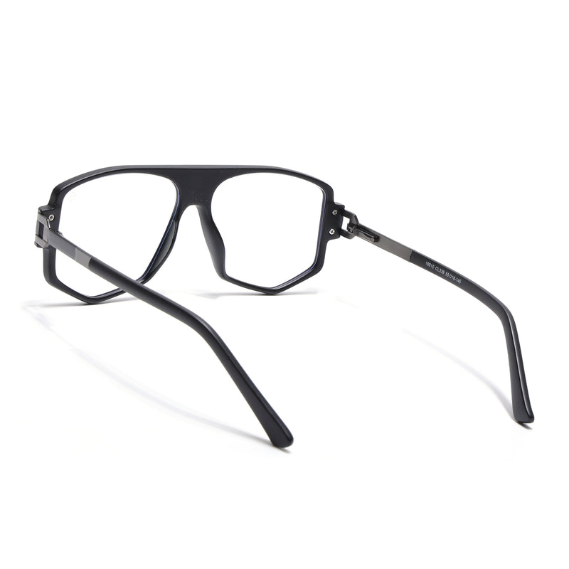 EyeJack Titex Matt Black & Grey Wayfarer Eyeglasses for Men & Women (18910CL339-C4)