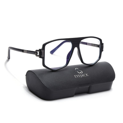 EyeJack Titex Matt Black & Grey Wayfarer Eyeglasses for Men & Women (18910CL339-C4)