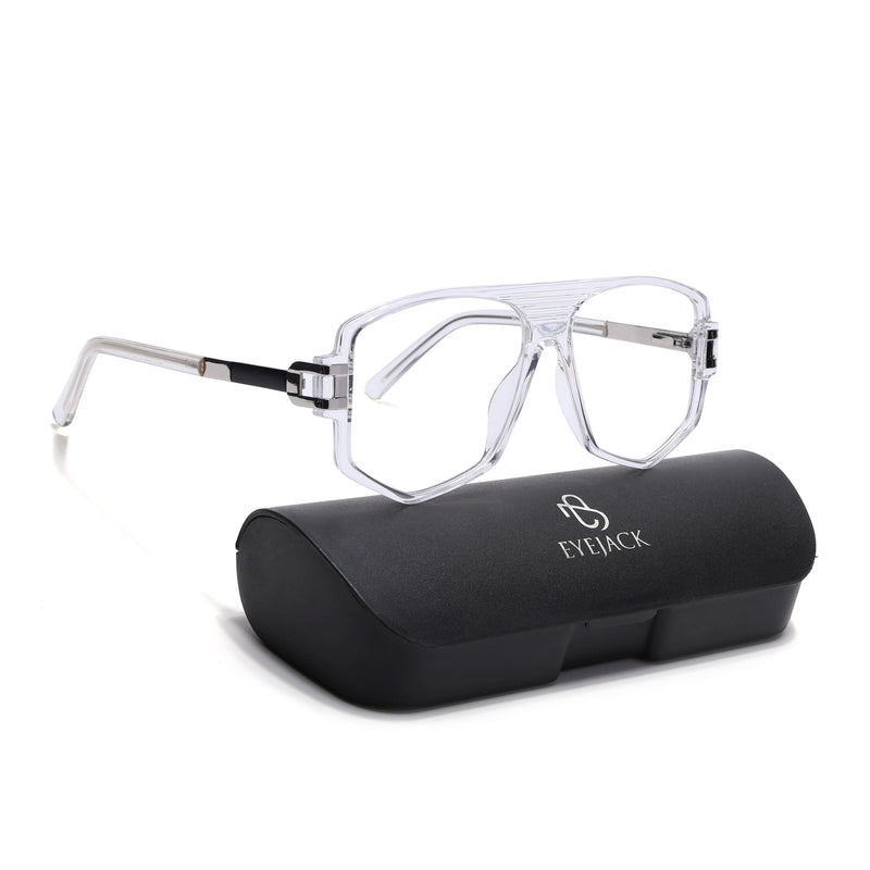 EyeJack Titex Transparent Wayfarer Eyeglasses for Men & Women (18910CL342-C7)