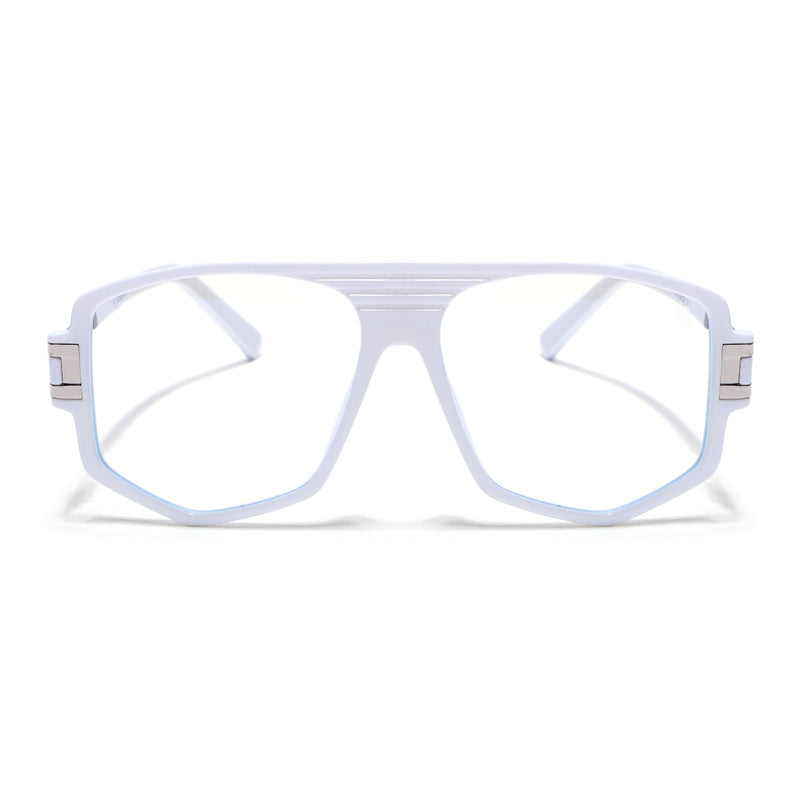 EyeJack Titex White Wayfarer Eyeglasses for Men & Women (18910CL343-C8)