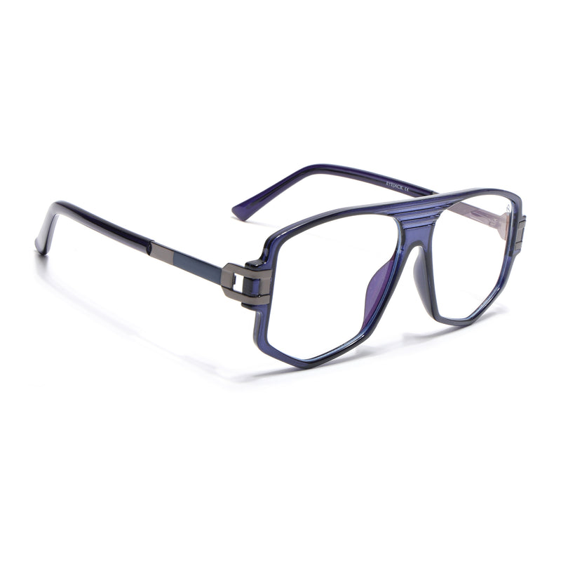 EyeJack Titex Blue Wayfarer Eyeglasses for Men & Women (18910CL345-C10)