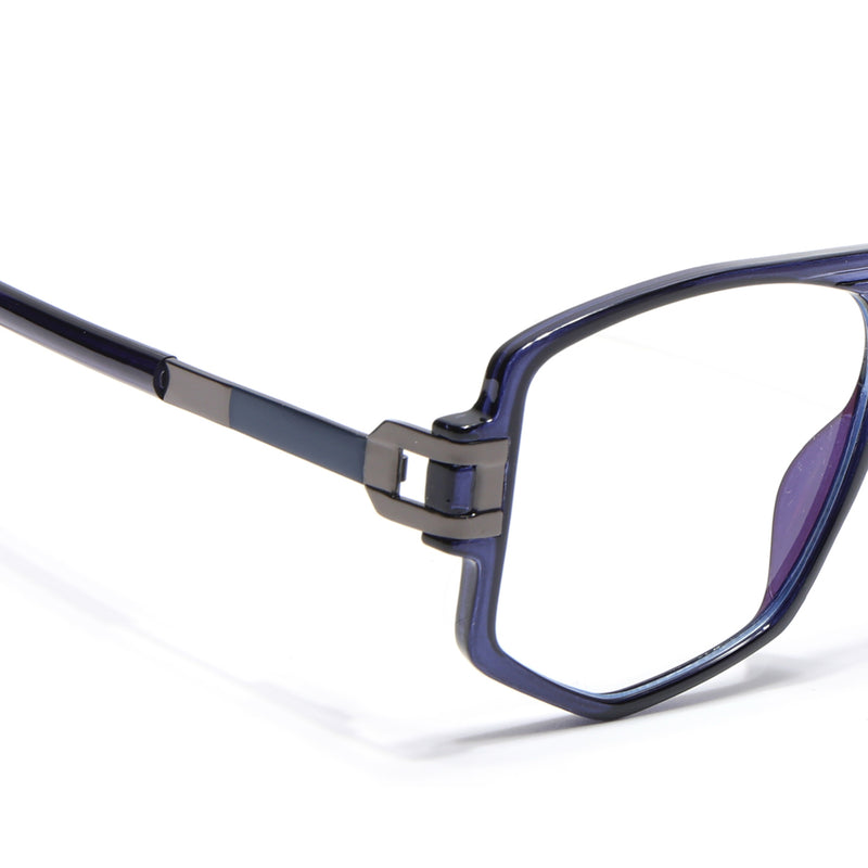 EyeJack Titex Blue Wayfarer Eyeglasses for Men & Women (18910CL345-C10)