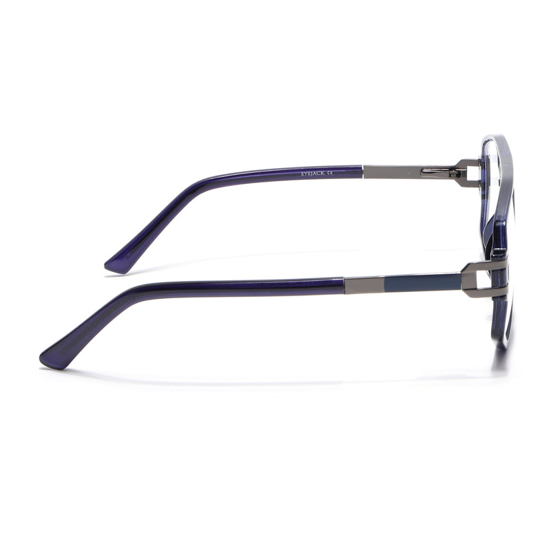 EyeJack Titex Blue Wayfarer Eyeglasses for Men & Women (18910CL345-C10)