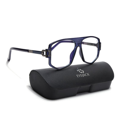 EyeJack Titex Blue Wayfarer Eyeglasses for Men & Women (18910CL345-C10)