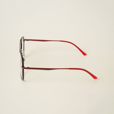 Voyage Black & Red Aviator Eyeglasses for Men & Women (YC82049MG4625-C2)