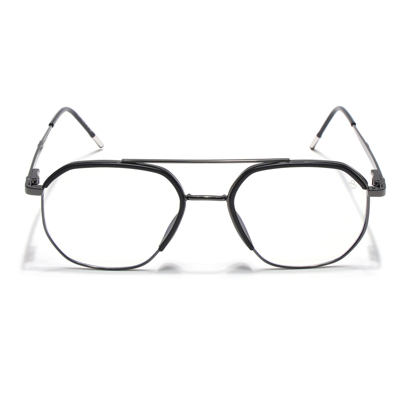 Eyejack Aura Grey & Black Wayfarer Eyeglasses for Men & Women (19001FCL1946-C1)