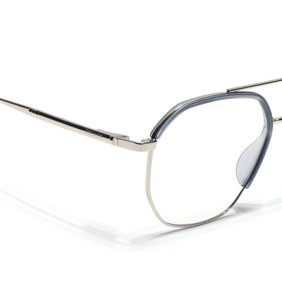 Eyejack Aura Light Grey & Silver Wayfarer Eyeglasses for Men & Women (19001FCL1948-C3)