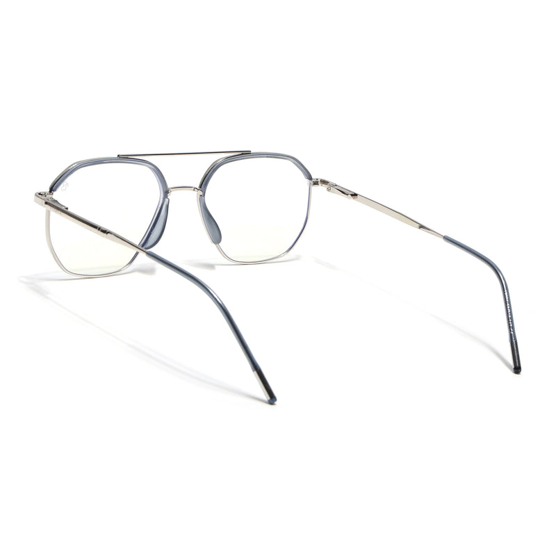 Eyejack Aura Light Grey & Silver Wayfarer Eyeglasses for Men & Women (19001FCL1948-C3)