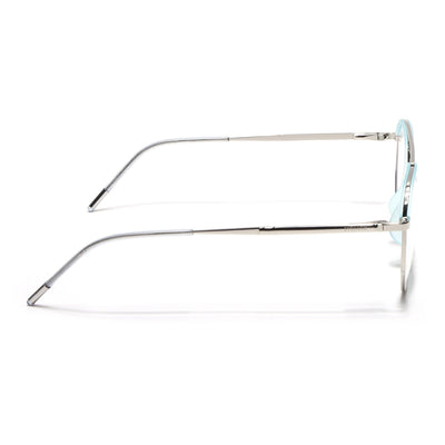 Eyejack Aura Sea Green & Silver Wayfarer Eyeglasses for Men & Women (19001FCL1950-C5)