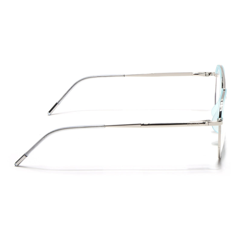 Eyejack Aura Sea Green & Silver Wayfarer Eyeglasses for Men & Women (19001FCL1950-C5)