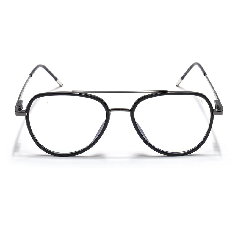 Eyejack Aura Grey & Black Wayfarer Eyeglasses for Men & Women (19002FCL1952-C1)