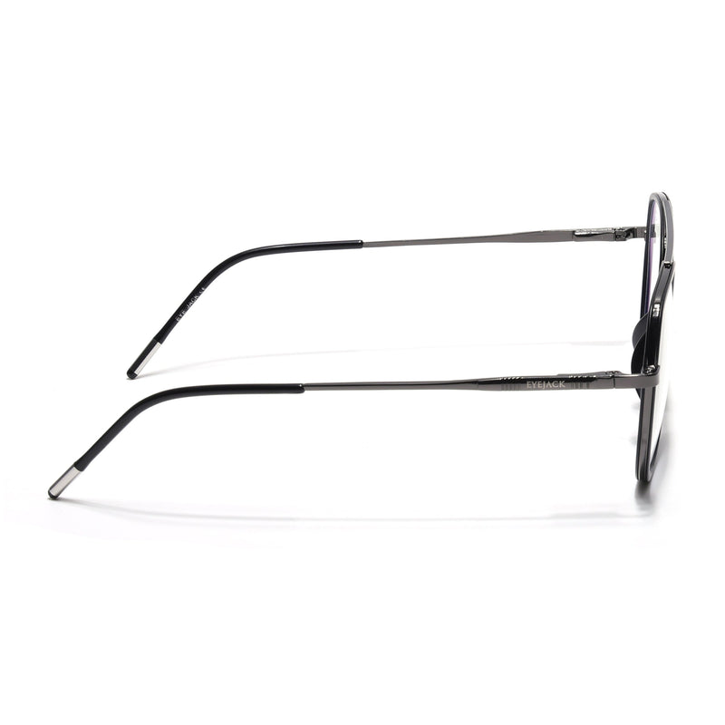 Eyejack Aura Grey & Black Wayfarer Eyeglasses for Men & Women (19002FCL1952-C1)
