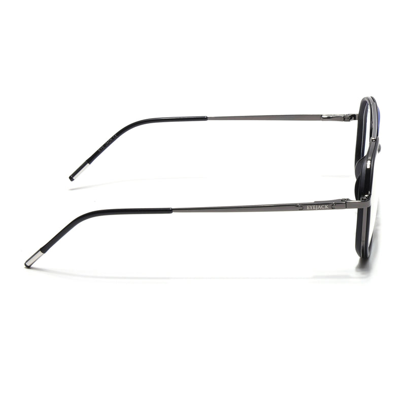 Eyejack Aura Grey & Black Wayfarer Eyeglasses for Men & Women (19003FCL1958-C1)