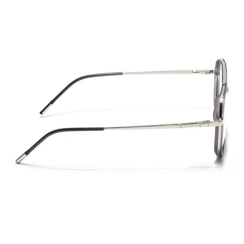 Eyejack Aura Grey & Silver Wayfarer Eyeglasses for Men & Women (19003FCL1959-C2)