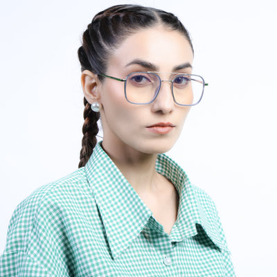 Eyejack Aura Light Grey & Silver Wayfarer Eyeglasses for Men & Women (19004FCL1966-C3)