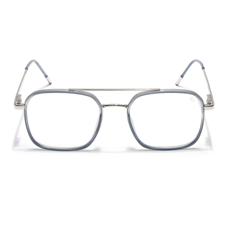 Eyejack Aura Light Grey & Silver Wayfarer Eyeglasses for Men & Women (19004FCL1966-C3)