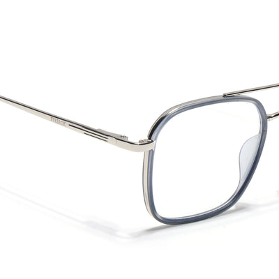 Eyejack Aura Light Grey & Silver Wayfarer Eyeglasses for Men & Women (19004FCL1966-C3)