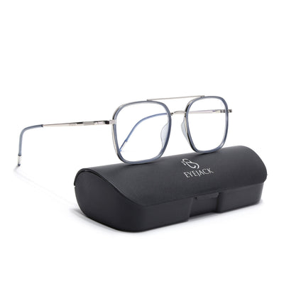 Eyejack Aura Light Grey & Silver Wayfarer Eyeglasses for Men & Women (19004FCL1966-C3)