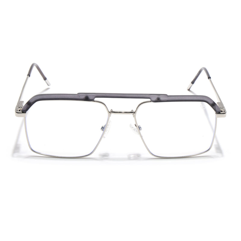 Eyejack Aura Grey & Silver Wayfarer Eyeglasses for Men & Women (19005FCL1971-C2)