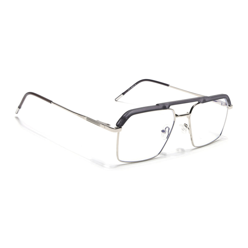 Eyejack Aura Grey & Silver Wayfarer Eyeglasses for Men & Women (19005FCL1971-C2)