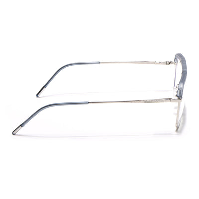 Eyejack Aura Light Grey & Silver Wayfarer Eyeglasses for Men & Women (19005FCL1972-C3)