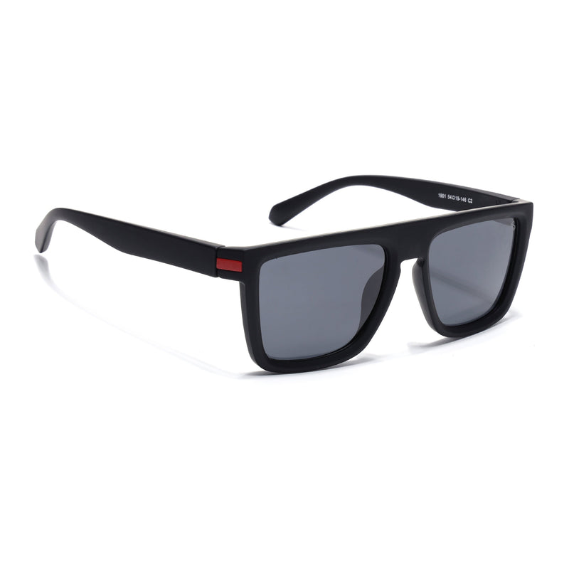 Eyejack Crossline Black & Red Square Polarized Sunglasses for Men & Women (1901PCL2051)