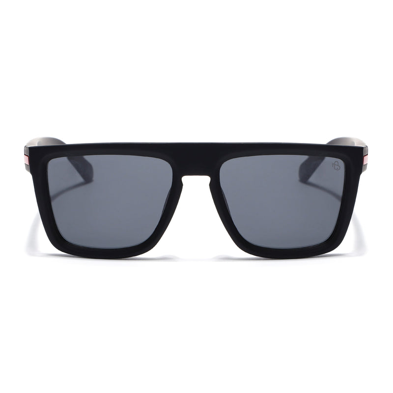Eyejack Crossline Black & Red Square Polarized Sunglasses for Men & Women (1901PCL2051)