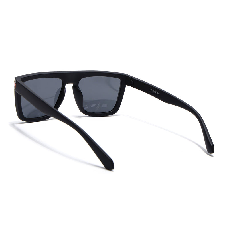 Eyejack Crossline Black & Red Square Polarized Sunglasses for Men & Women (1901PCL2051)