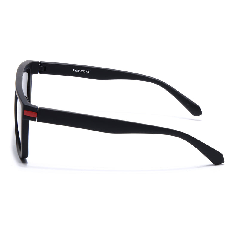 Eyejack Crossline Black & Red Square Polarized Sunglasses for Men & Women (1901PCL2051)