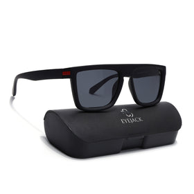 Eyejack Crossline Black & Red Square Polarized Sunglasses for Men & Women (1901PCL2051)
