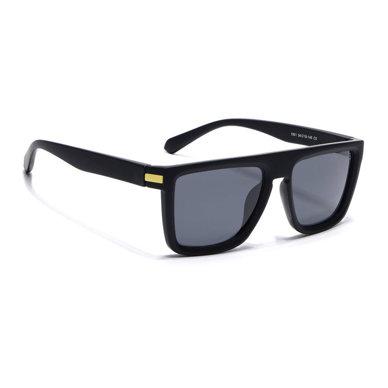 Eyejack Crossline Black & Yellow Square Polarized Sunglasses for Men & Women (1901PCL2052)