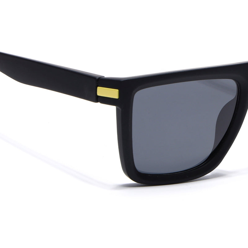 Eyejack Crossline Black & Yellow Square Polarized Sunglasses for Men & Women (1901PCL2052)
