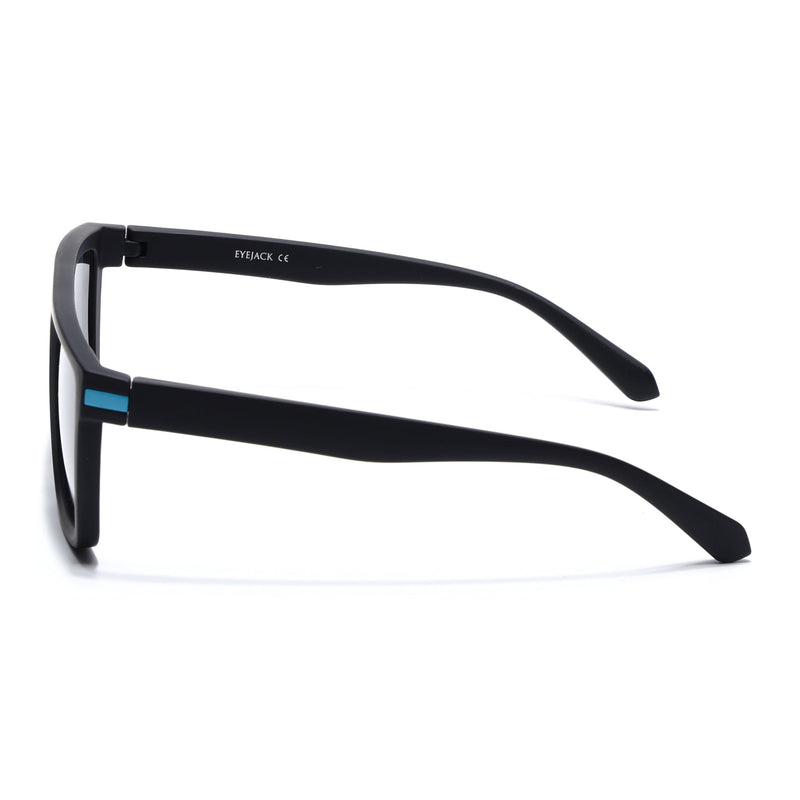 Eyejack Crossline Black & Blue Square Polarized Sunglasses for Men & Women (1901PCL2053)
