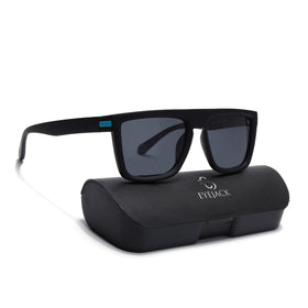 Eyejack Crossline Black & Blue Square Polarized Sunglasses for Men & Women (1901PCL2053)