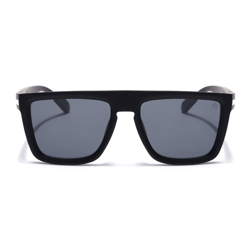 Eyejack Crossline Black & White Square Polarized Sunglasses for Men & Women (1901PCL2054)