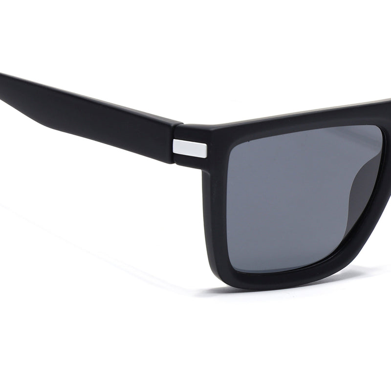 Eyejack Crossline Black & White Square Polarized Sunglasses for Men & Women (1901PCL2054)