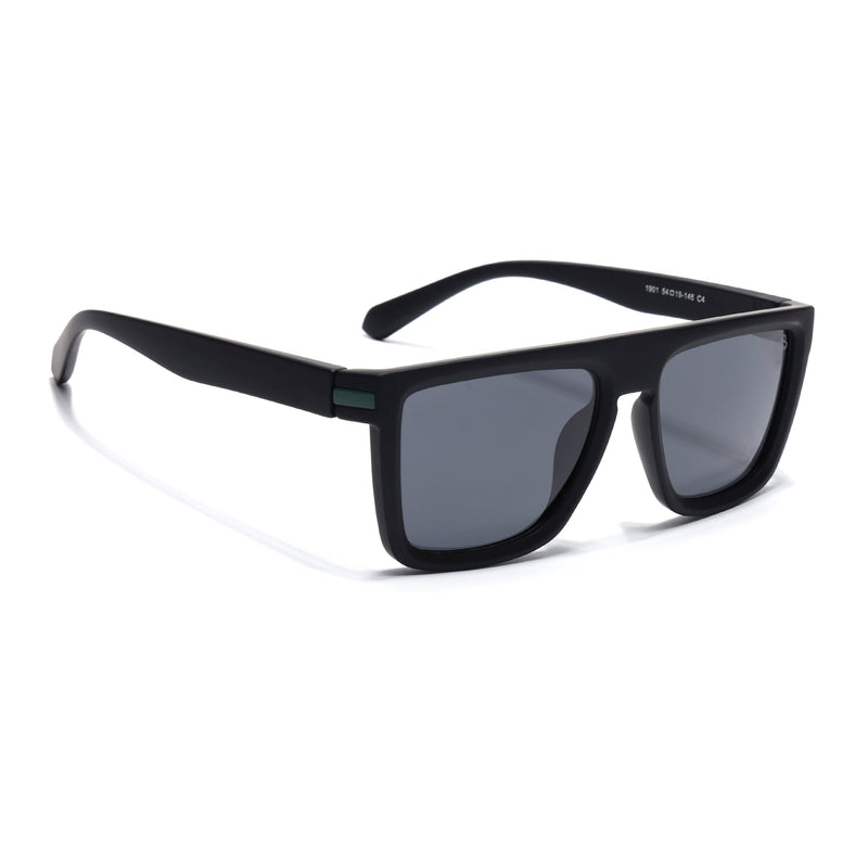 Eyejack Crossline Black & Green Square Polarized Sunglasses for Men & Women (1901PCL2055)