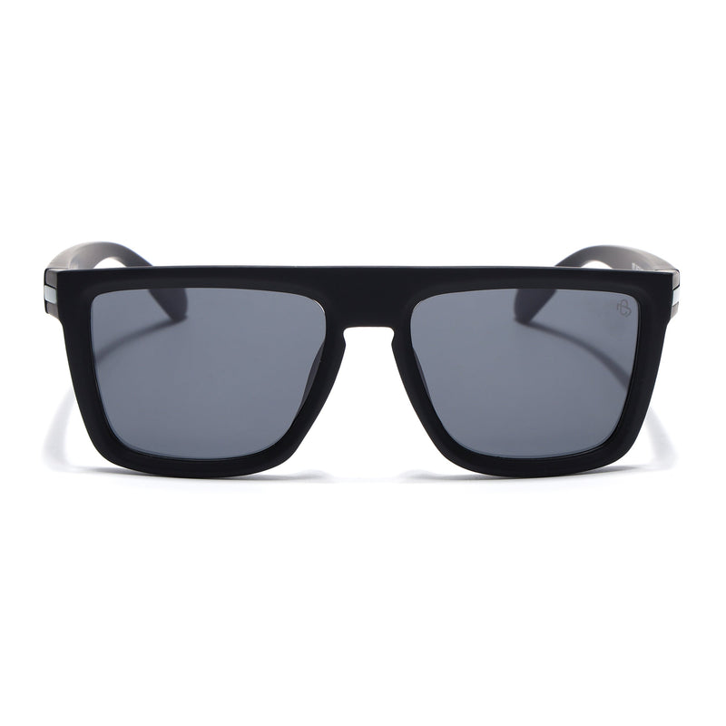 Eyejack Crossline Black & Green Square Polarized Sunglasses for Men & Women (1901PCL2055)