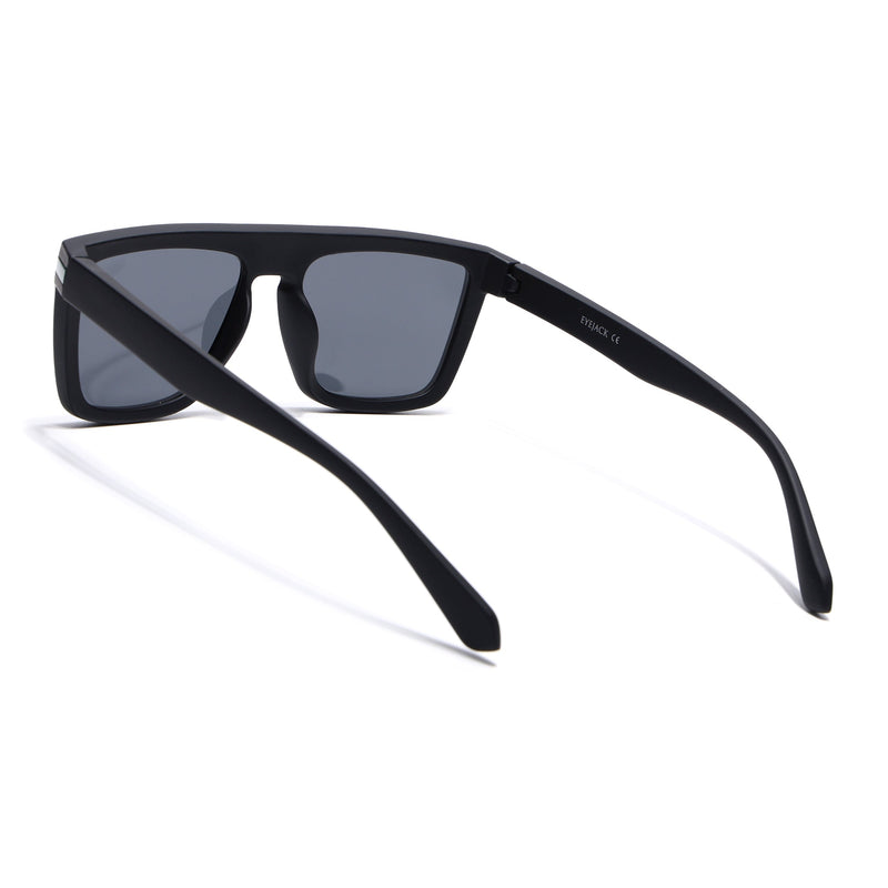 Eyejack Crossline Black & Green Square Polarized Sunglasses for Men & Women (1901PCL2055)