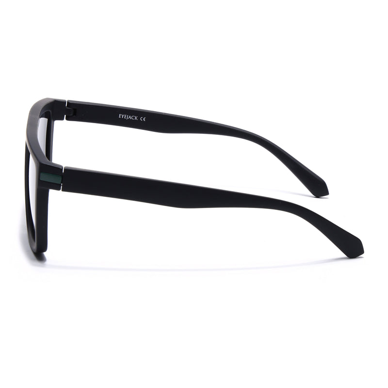 Eyejack Crossline Black & Green Square Polarized Sunglasses for Men & Women (1901PCL2055)