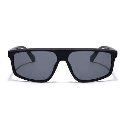 Eyejack Crossline Black Rectangle Polarized Sunglasses for Men & Women (1902PCL2056)
