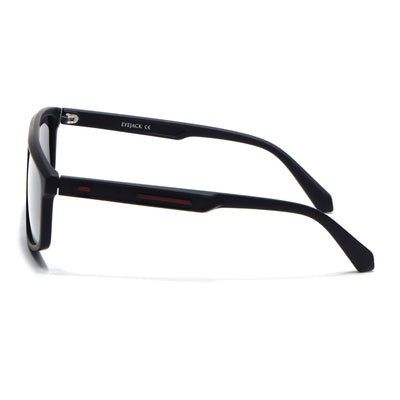 Eyejack Crossline Black Rectangle Polarized Sunglasses for Men & Women (1902PCL2056)